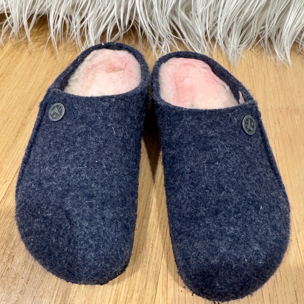 Birkenstock Cozy Kids' Slippers in navy blue size 12